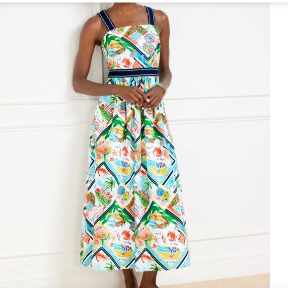 Talbot's Modern Poplin Fit & Flare Dress - Picture 1 of 3